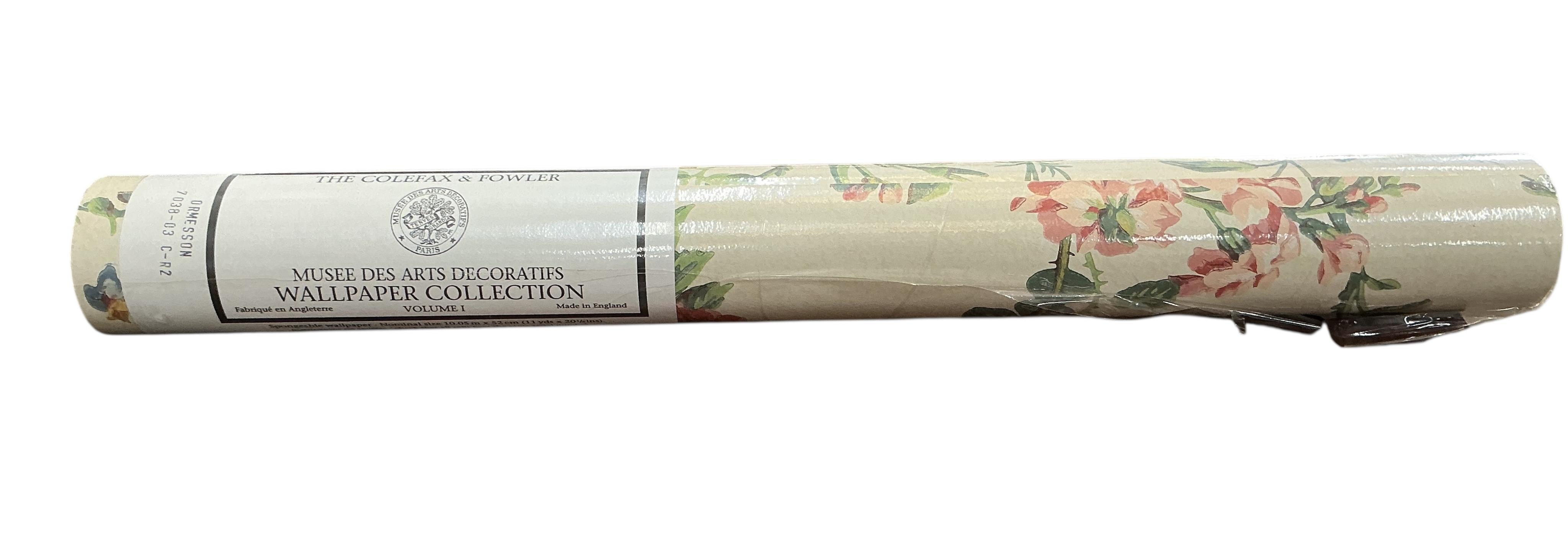 Twelve rolls of Colefax and Fowler wallpaper, mostly cellophane wrapped